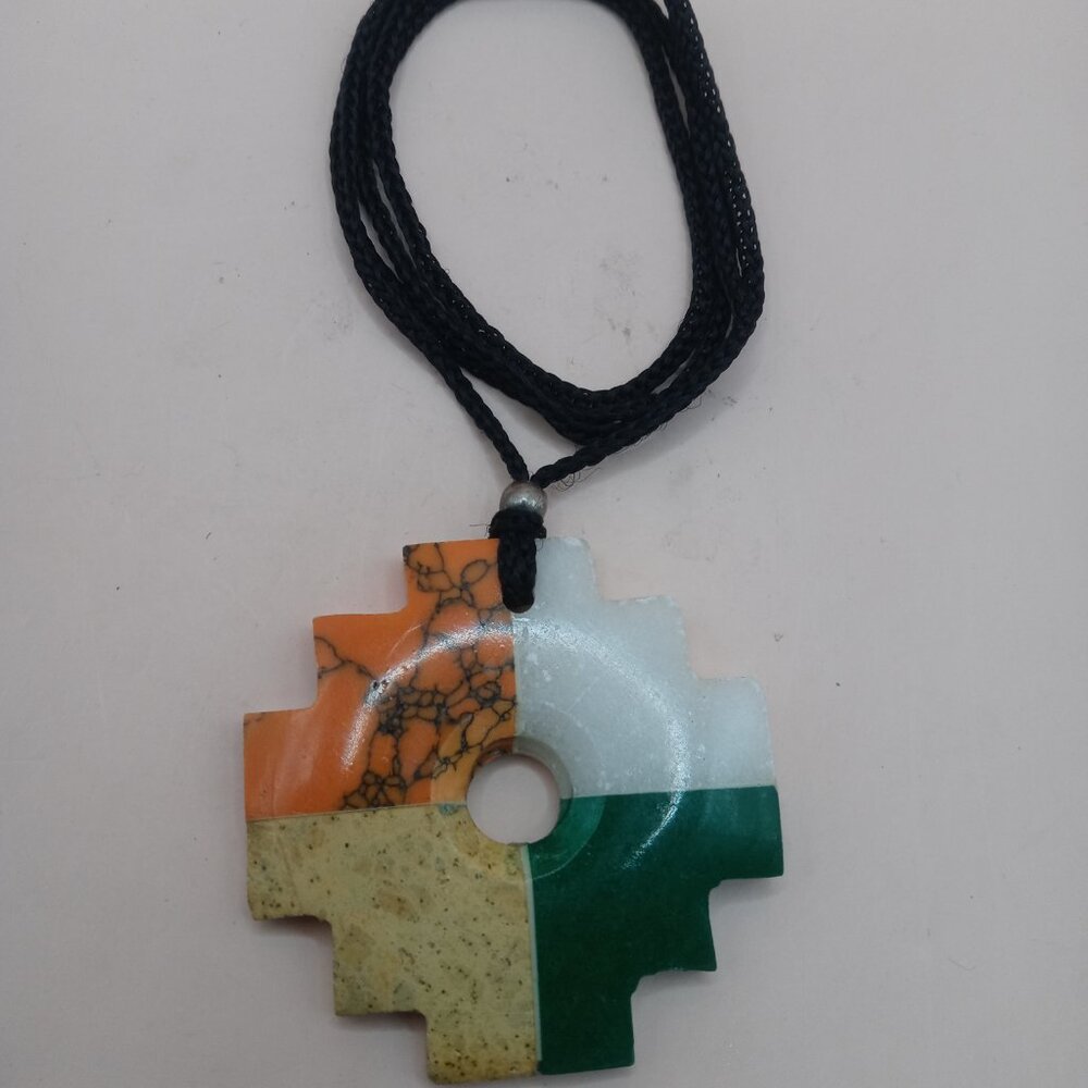 Unisex Inca Chakana Necklace Natural Stone Spiritual Connection - Picture 3 of 8